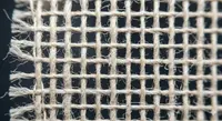 Close-up of woven fabric showing threads criss-crossed horizontally and vertically to form a rigid textile structure