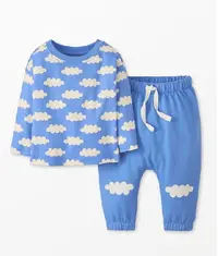 A cute blue coloured kids pajamas set