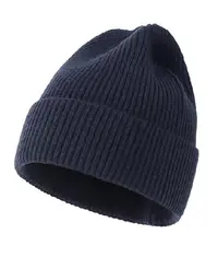 A navy blue colour winterwear beanie