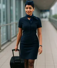 Airline cabin crew in uniform