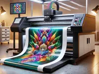 A beautiful sublimation print being done on a t shirt